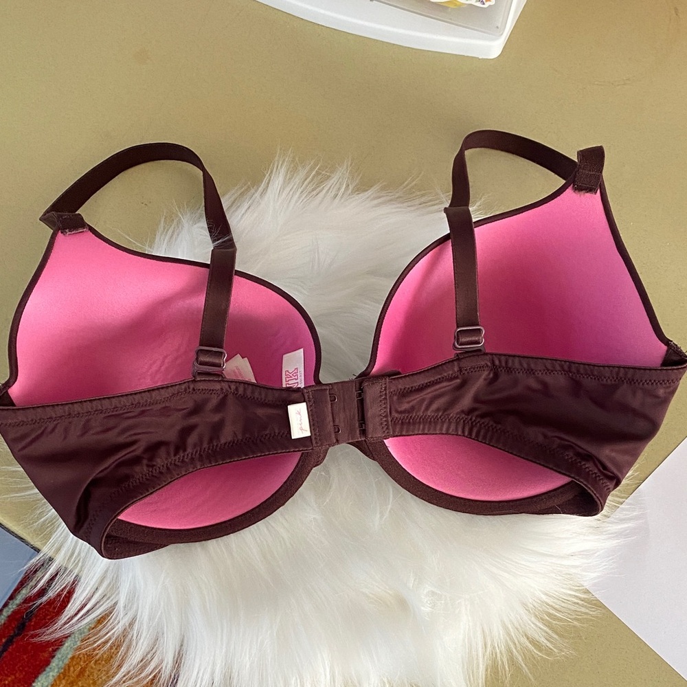 Pink Victoria secrets everywhere T-shirt bra size 36DD color brown - Picture 2 of 7